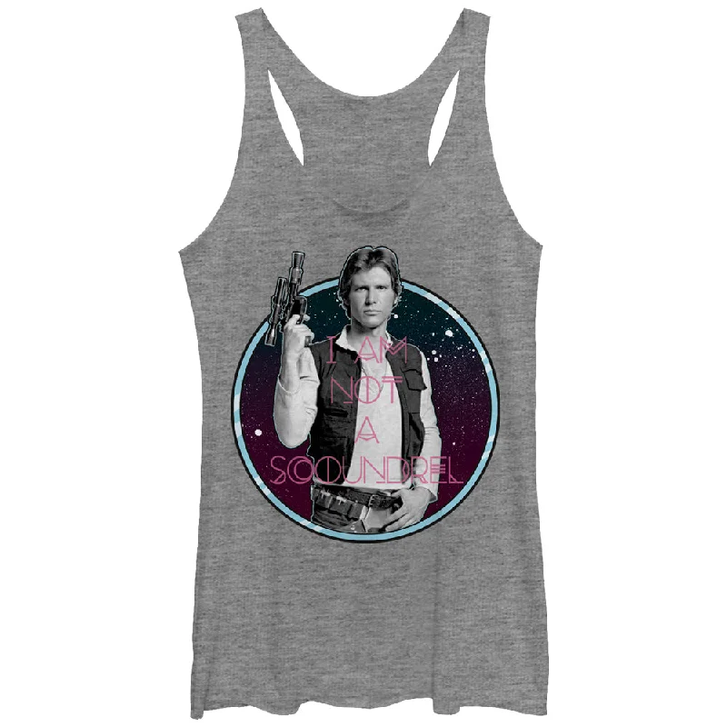 Women's Star Wars Han Solo Not a Scoundrel Racerback Tank Top crew neck tank
