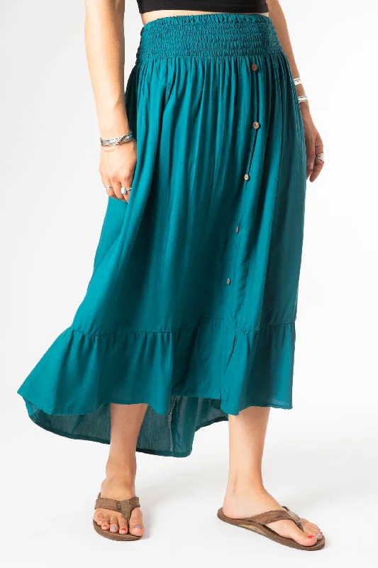 Kelapa Solid Button Skirt wool skirt thick