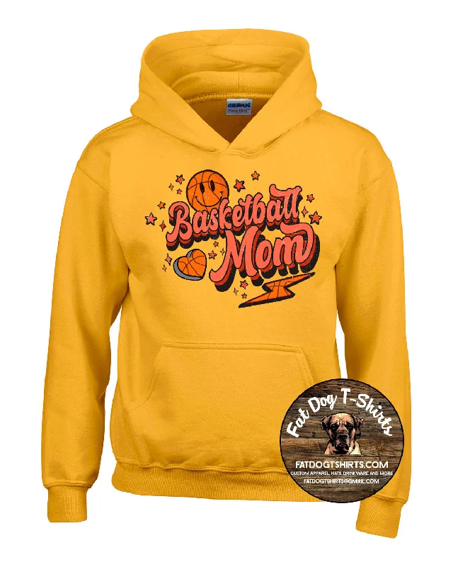 QUEEN OF PEACE-BASKETBALL MOM HOODIE-NEW 2024 Hoodie with Typography Text Message