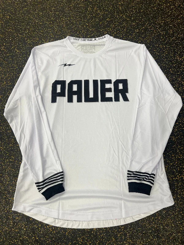 Pauer Center White/Black LS Jersey Olive Green Jersey Tee
