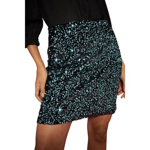 Dorothy Perkins Womens/Ladies Sequin Velvet Mini Skirt slim fit skirt