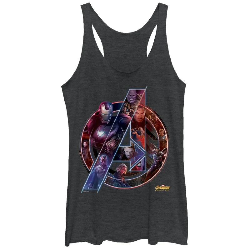 Women's Marvel Avengers: Infinity War Logo Racerback Tank Top ivory tank top