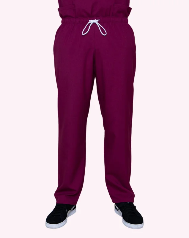 Mawson Burgundy Classic Unisex Scrub Trousers (in Polycotton) Skinny Trousers Denim Stretchy Mawson Burgundy Classic Unisex Scrub Trousers (in Polycotton) Skinny Trousers Denim Stretchy