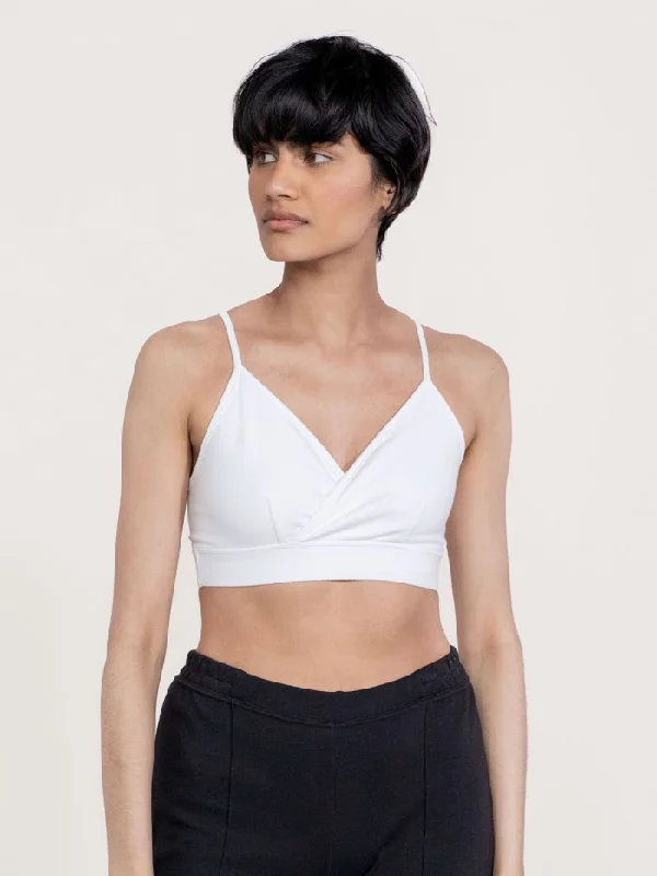 Organic Cotton Jersey Triangle Bralette - White Bohemian Jersey Tee