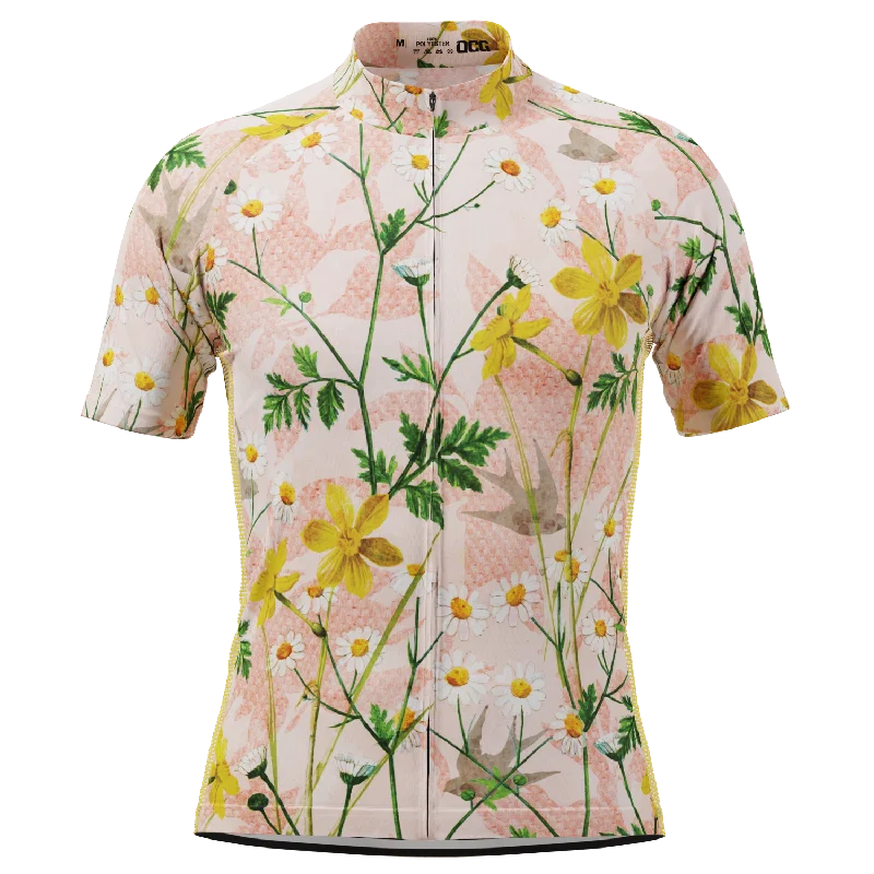 Men's Daisies Short Sleeve Cycling Jersey Long Sleeve Jersey Tee