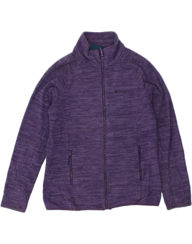 MOUNTAIN WAREHOUSE Womens Fleece Jacket UK 12 Medium Purple Polyester Knit Fabric Woven Fabric Fleece Fabric