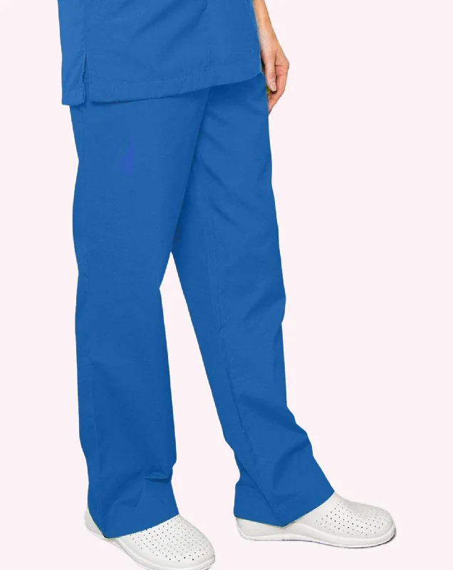 Mawson Cornflower Blue Unisex Drawstring Scrub Trousers Trousers High Rise Slim Fit