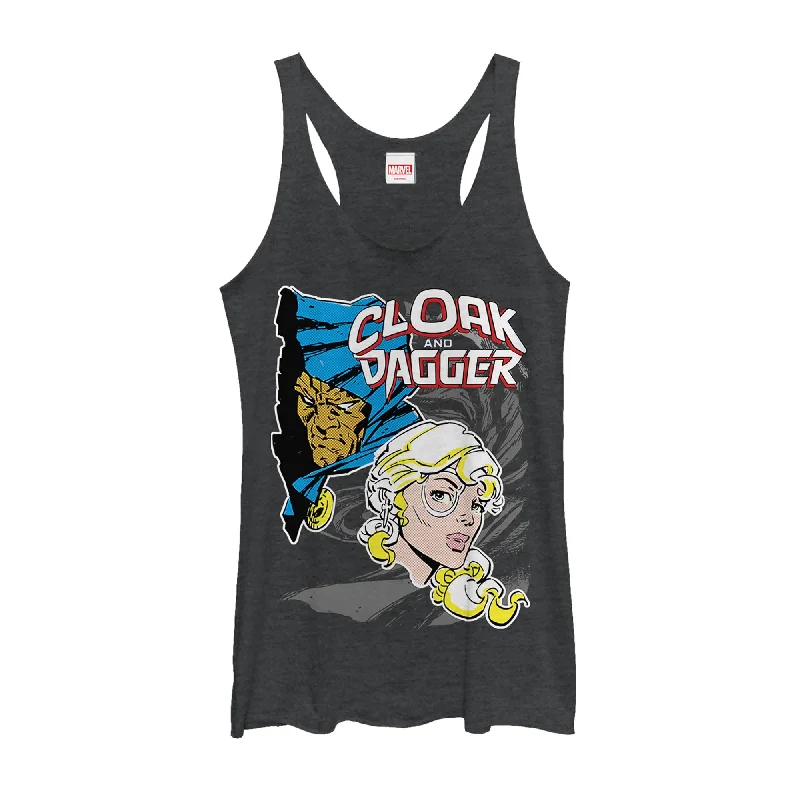 Women's Marvel Cloak and Dagger Partner Portrait Racerback Tank Top fitted tank top