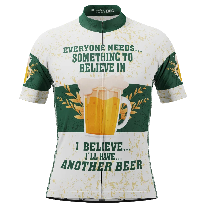 Men's I'll Have Another Beer Short Sleeve Cycling Jersey Silver Jersey Tee