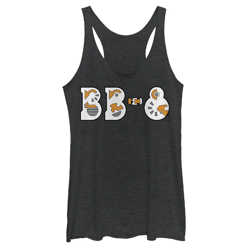 Women's Star Wars: The Rise of Skywalker BB-8 Gear Racerback Tank Top one shoulder tank Women's Star Wars: The Rise of Skywalker BB-8 Gear Racerback Tank Top one shoulder tank