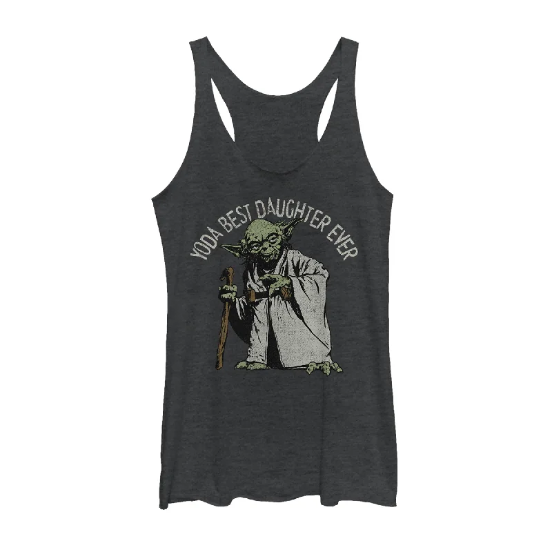 Women's Star Wars Yoda Best Daughter Ever Racerback Tank Top neon tank top