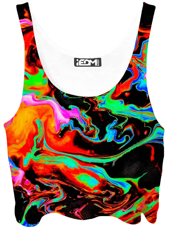 Fluidity Crop Top Silk Blend Satin Velvet
