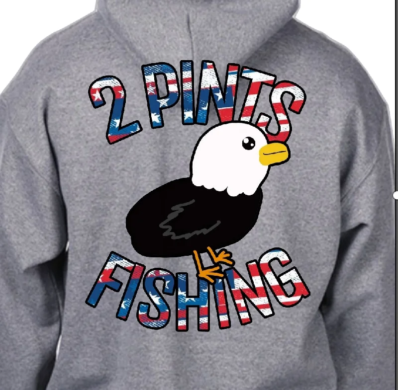 American Eagle Winter Fishing Hoodie - Heavy Weight Cotton Blend Thick Warm Hoodie for Men and Women Hoodie with Side Slits Relaxed Casual