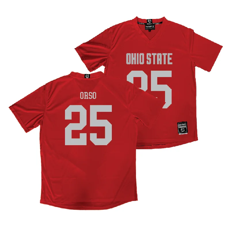Ohio State Women's Lacrosse Red Jersey  - Olivia Orso Hemp Jersey Tee