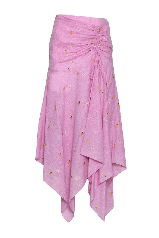 VELA LILAC DRAPED SKIRT velvet skirt sumptuous