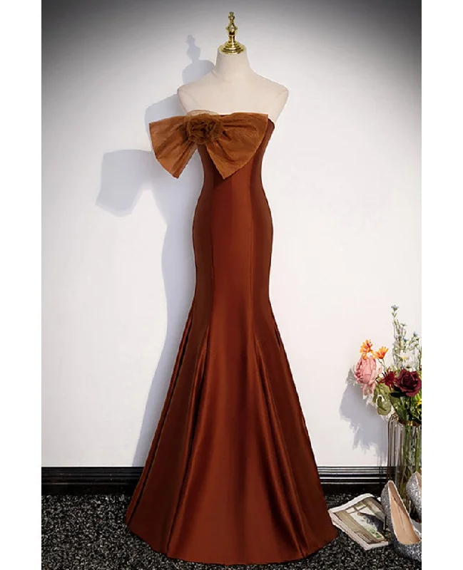 Noble and Unique Chocolate Sleeveless Prom Dress Chocolate Mermaid Strapless Tulle Butterfly Knot Dew Back Strap Long and Floor Evening Dress sweetheart Neckline Romantic Noble and Unique Chocolate Sleeveless Prom Dress Chocolate Mermaid Strapless Tulle Butterfly Knot Dew Back Strap Long and Floor Evening Dress sweetheart Neckline Romantic
