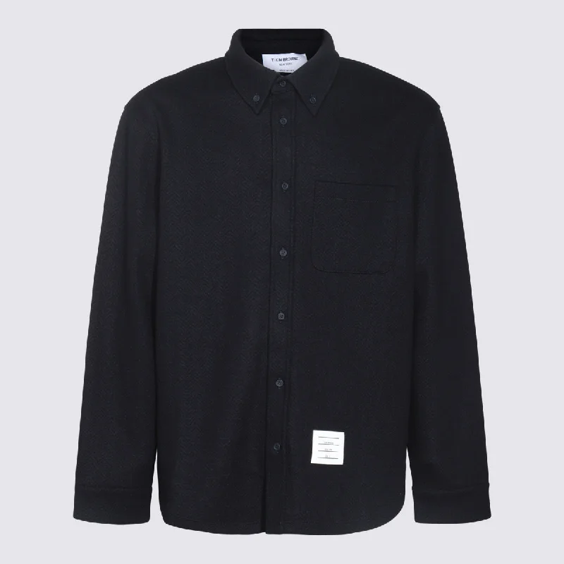 Thom Browne Jackets Blue Mesh Jacket Canvas Jacket Denim Jacket