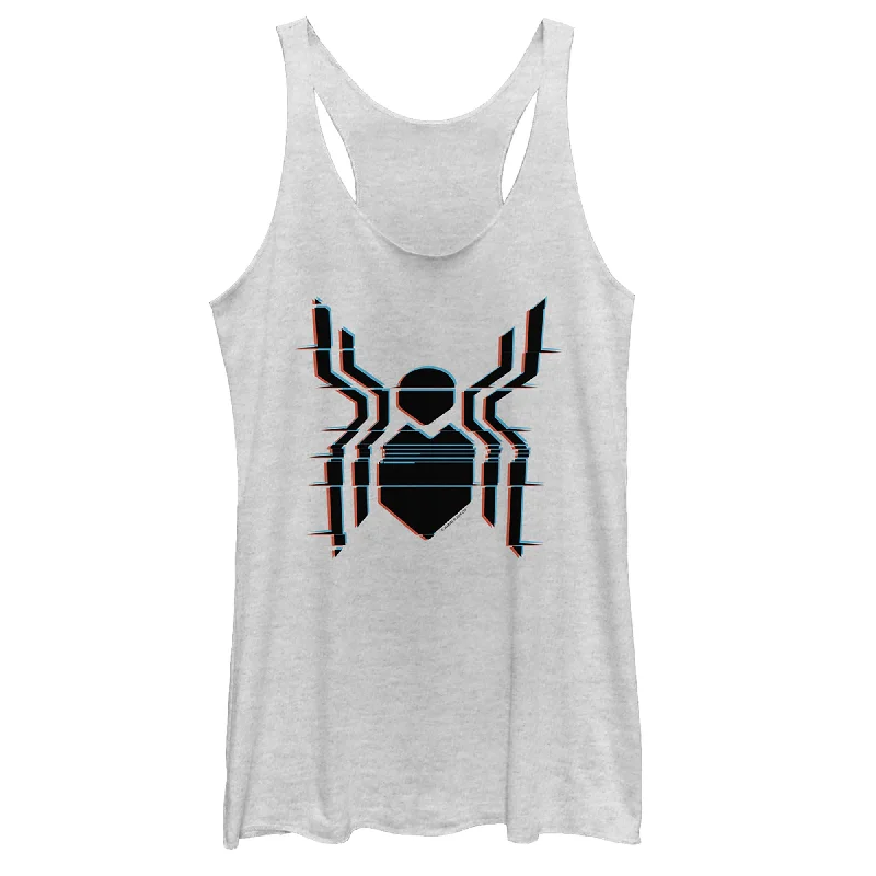 Women's Marvel Spider-Man: Far From Home Glitch Logo Racerback Tank Top bold tank top