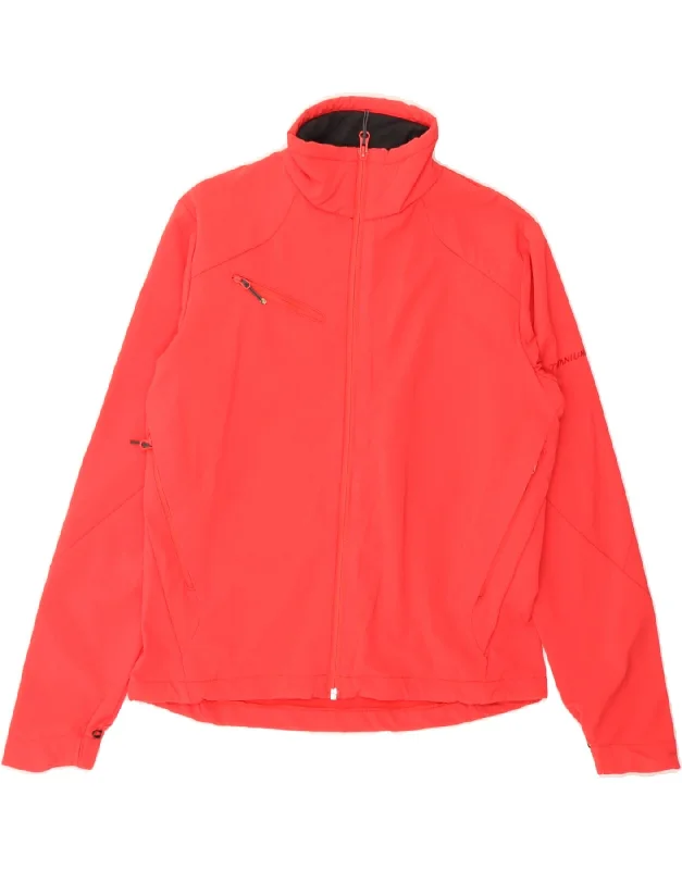 COLUMBIA Womens Titanium Tracksuit Top Jacket UK 14 Medium Red Nylon Satin Fabric Silk Fabric Chiffon Fabric