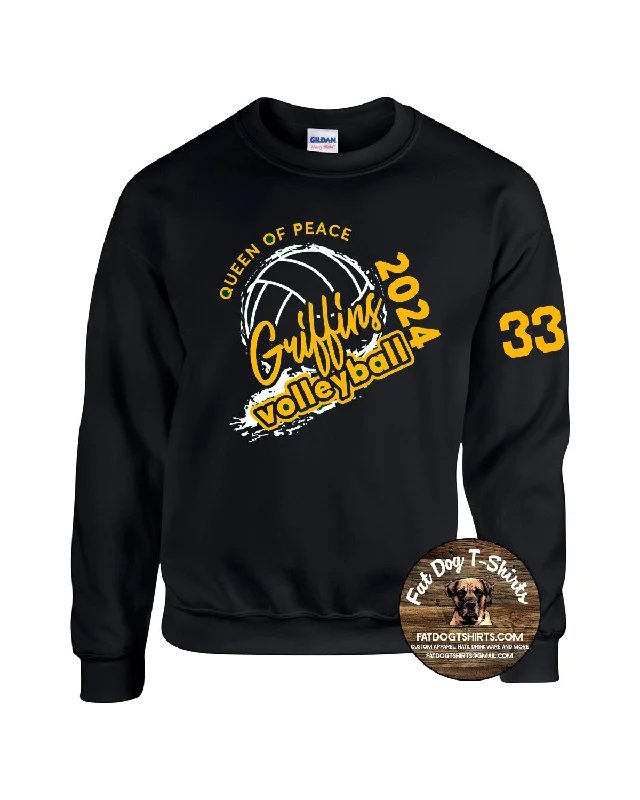 QUEEN OF PEACE-VOLLEYBALL CREW SWEATSHIRT-NEW 2024 Hoodie with Mesh Breathable Sporty