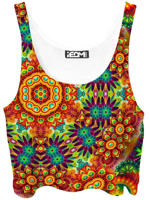 Ornate Color Journey Crop Top Fleece Nylon Spandex