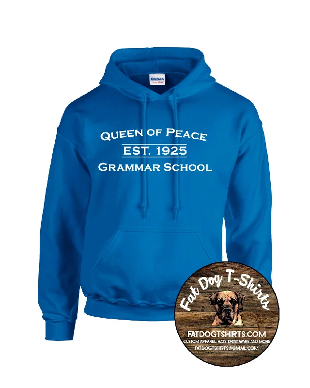 QUEEN OF PEACE HOODIE-3 COLORS Hoodie with Ribbed Hem Stretchable Secure