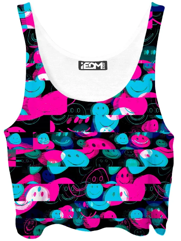 Smiles of Nightmares Past Crop Top Chenille Blend Fleece Blend Nylon Blend