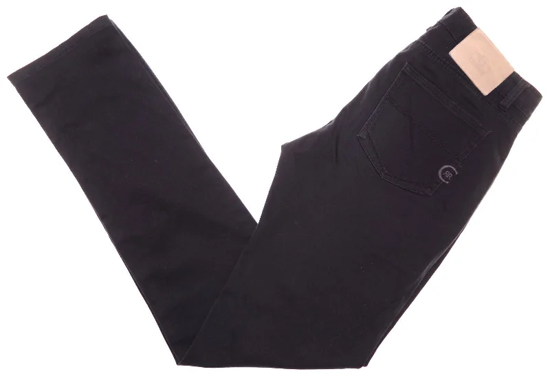 CERRUTI 1881 Womens Casual Trousers W26 L31 Black Cotton Straight Trousers Occasion Special