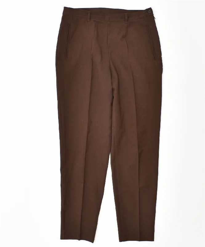 UNITED COLORS OF BENETTON Womens Slim Chino Trousers W32 L28 Brown Trousers Striped Patterned