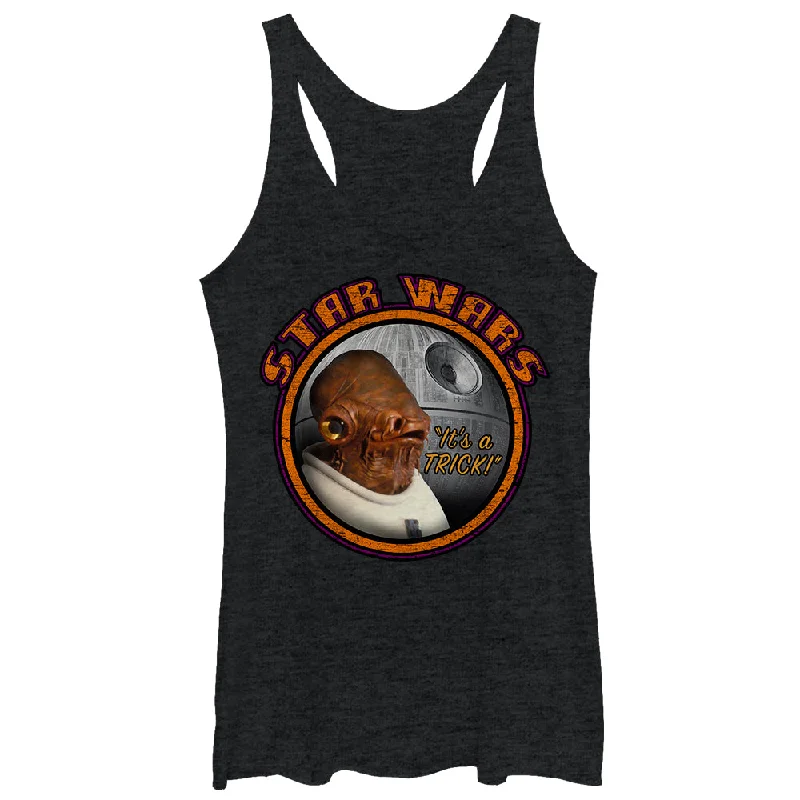 Women's Star Wars Ackbar Halloween It's a Trick Racerback Tank Top halter tank top
