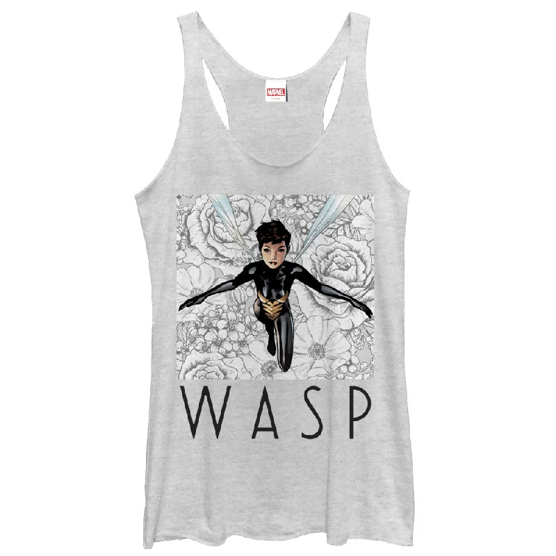 Women's Marvel Wasp Floral Print Racerback Tank Top strappy tank top