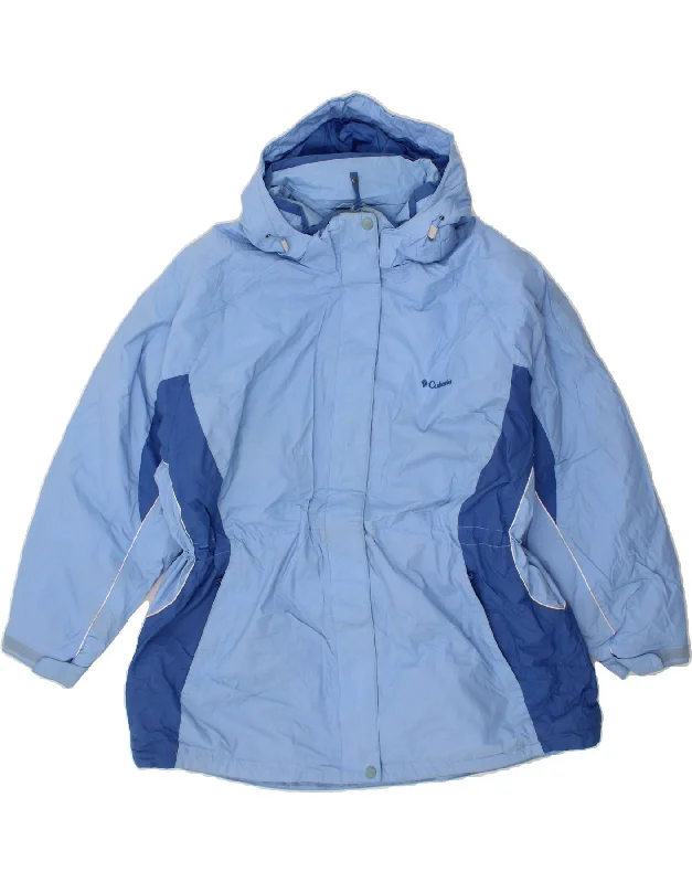 COLUMBIA Womens Padded Jacket UK 20 2XL Blue Colourblock Nylon Insulated Jacket Fitted Jacket Loose Jacket