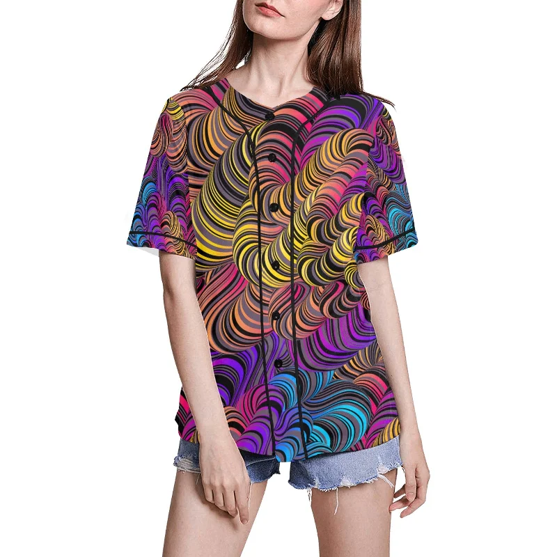 Trippy Flower Baseball Jersey Branded Jersey Tee