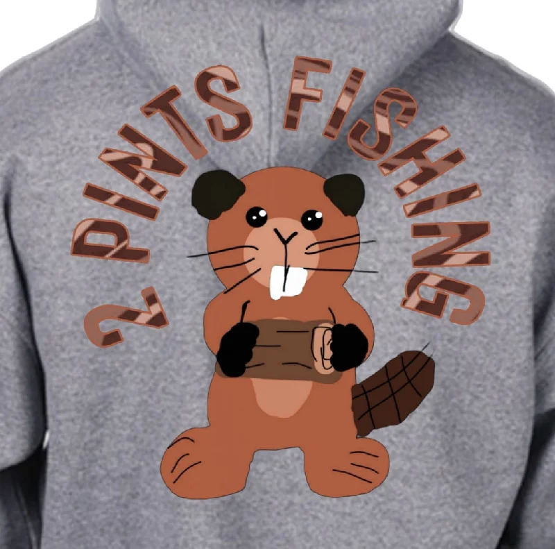 Beaver Winter Hoodie - Warm Heavy Weight 8 Oz Cotton Blend Pullover - Fleece Lined Hoodie with Half-Zip Sporty Casual