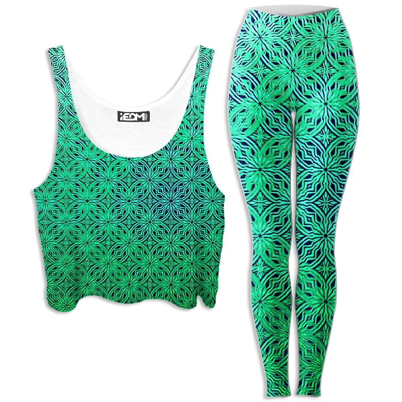 Psy Moski Foam Crop Top and Leggings Combo Cozy Warm Stylish