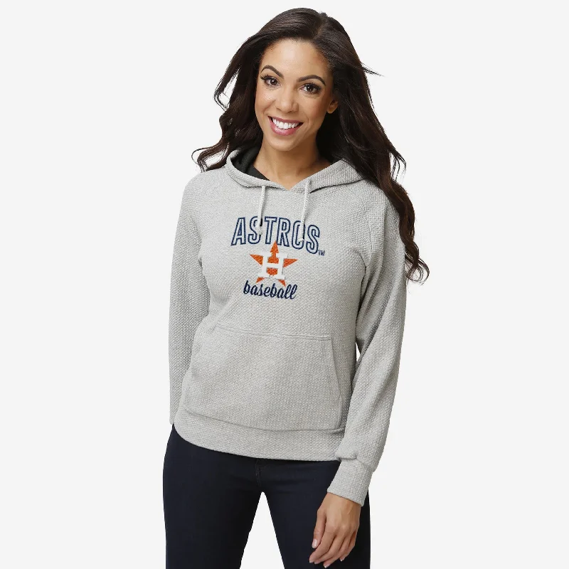 Houston Astros Womens Gray Woven Hoodie Graphic Hoodie Design Print