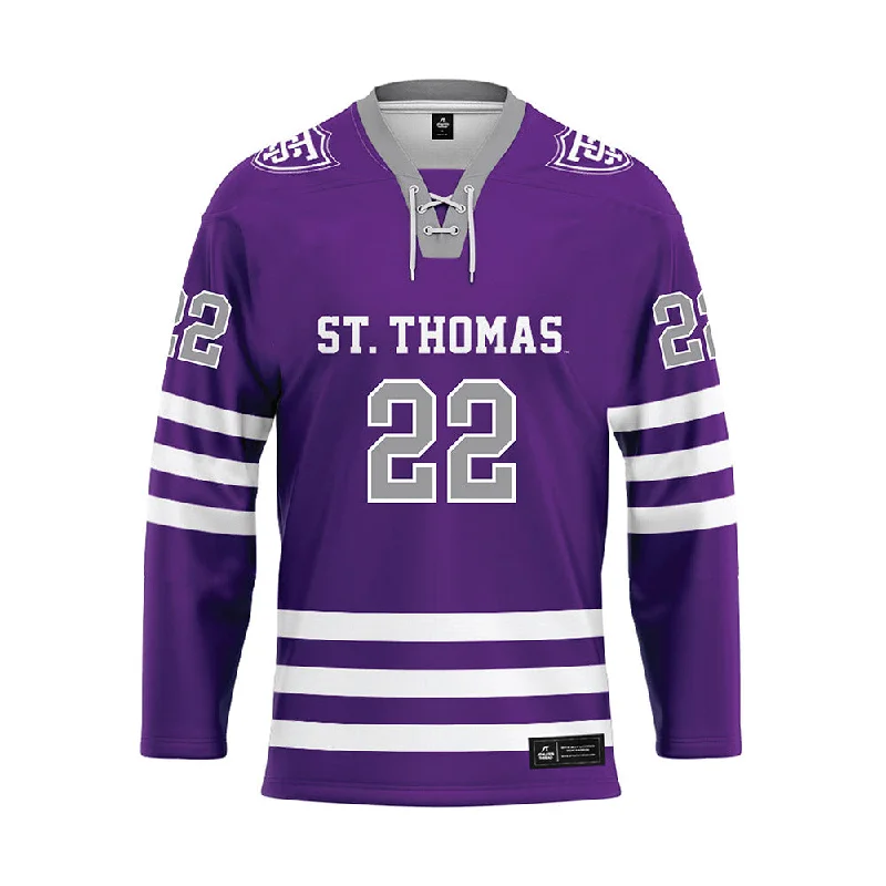 UST - NCAA Women's Ice Hockey : Madelynn Jurgensen - Hockey Jersey Olive Green Jersey Tee UST - NCAA Women's Ice Hockey : Madelynn Jurgensen - Hockey Jersey Olive Green Jersey Tee