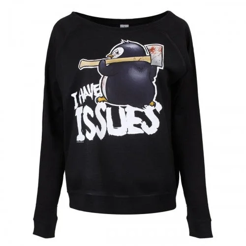 Psycho Penguin Womens/Ladies I Have Issues Sweatshirt Graphic Hoodie Design Print