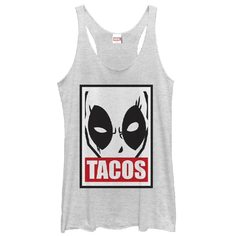 Women's Marvel Deadpool Tacos Racerback Tank Top bronze tank top