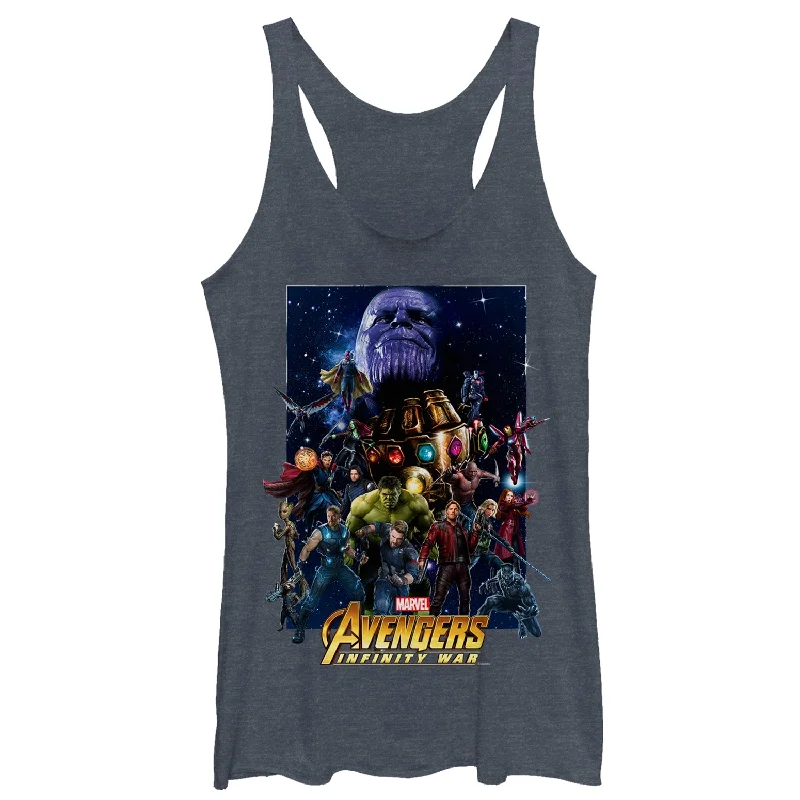 Women's Marvel Avengers: Infinity War Character Collage Racerback Tank Top chic tank top