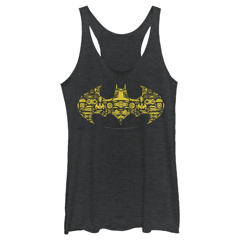 Women's Batman Logo Icon Collage Racerback Tank Top comfortable tank top
