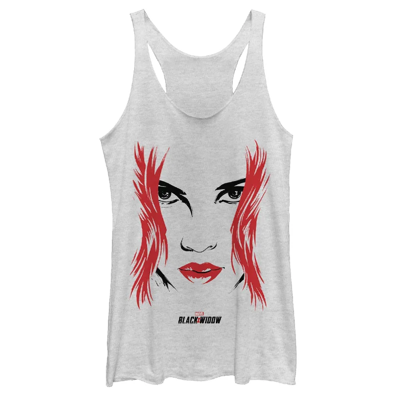 Women's Marvel Black Widow Painted 80's Face Racerback Tank Top breathable tank top