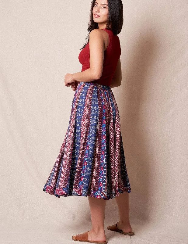 Sarika Midi Skirt velvet skirt sumptuous