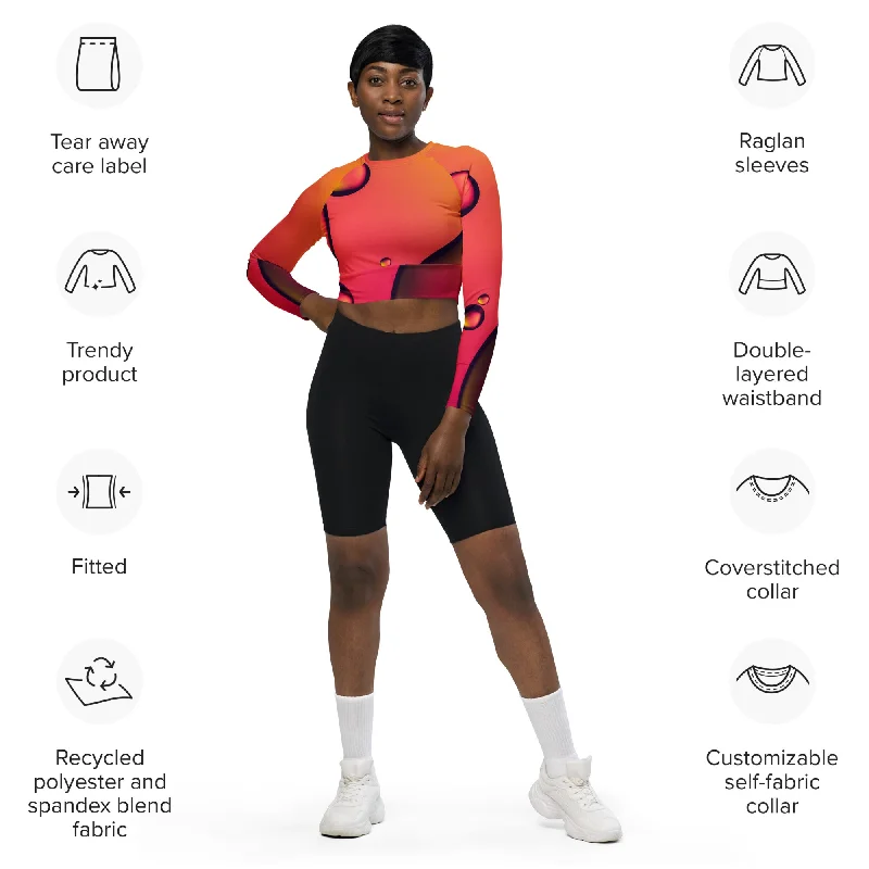 Eye candy Recycled long-sleeve crop top Summer Crop Top Casual Short Sleeve