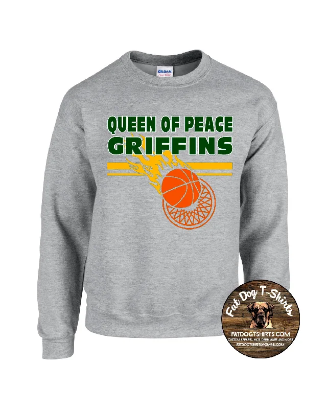 QUEEN OF PEACE-BASKETBALL  CREW SWEATSHIRT-NEW 2024 Hoodie with Applique Textured Unique