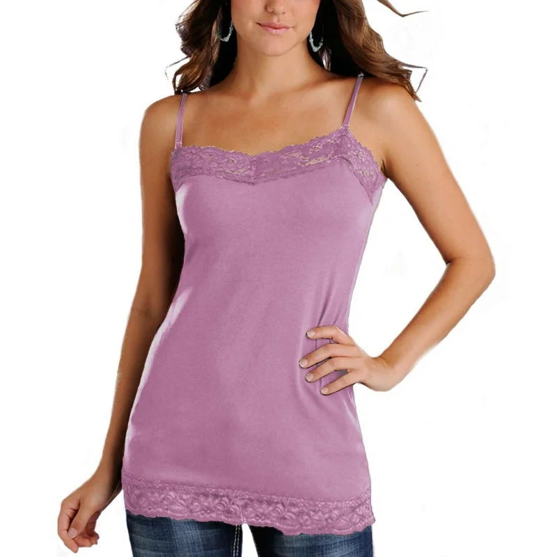 Panhandle Ladies Red Label Purple Tunic Length Knit Tank J7A7683-52 floral tank top
