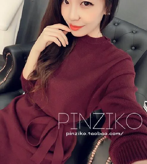 wine red dress