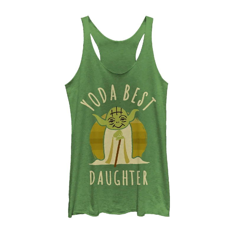 Women's Star Wars Yoda Best Daughter Cartoon Racerback Tank Top floral tank top