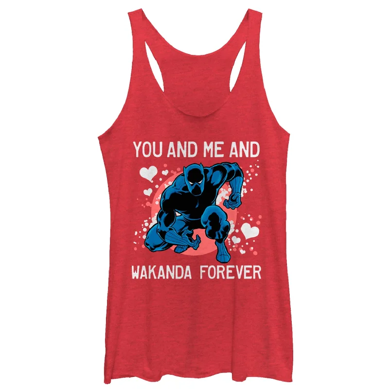Women's Marvel Valentine Panther Wakanda Forever Racerback Tank Top slim fit tank