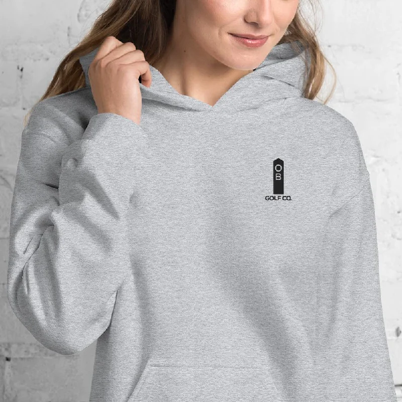 OB Stake Embroidered Hoodie Hoodie with Hem Applique Textured Unique
